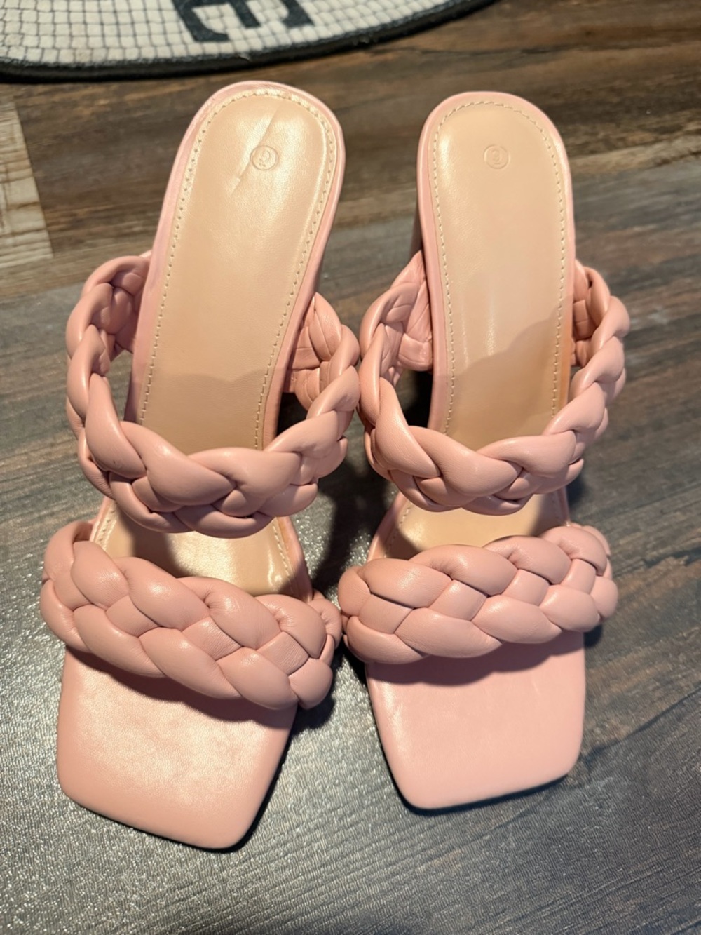 Women’s Braided Pink Slide Sandals